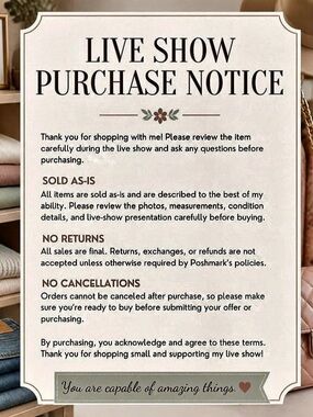Live Show Purchase Notice